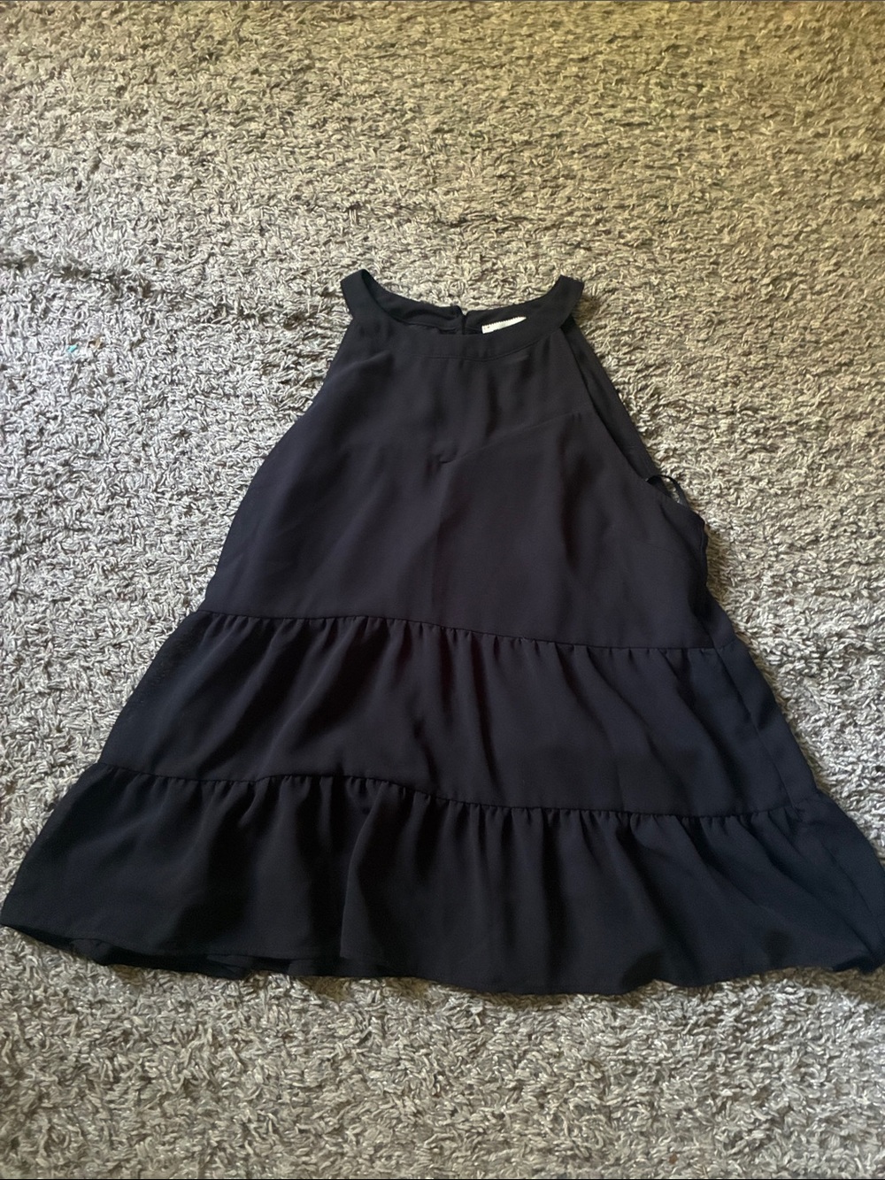 Monteau Black Tiered Halter-Style Dress